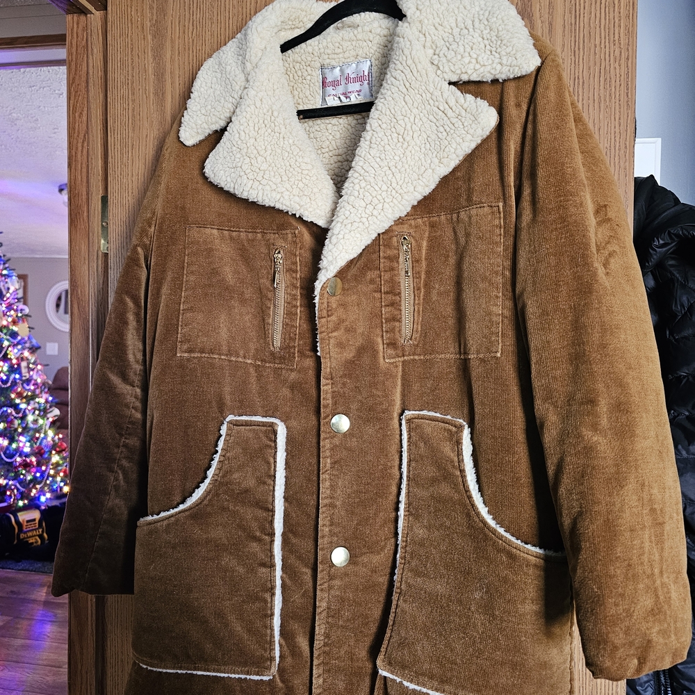 Cozy Brown Corduroy Jacket with Sherpa Collar And Lining